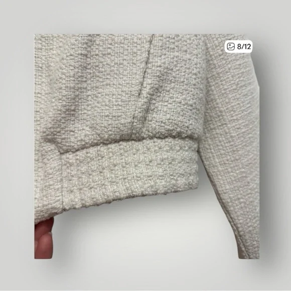 Joie Off-white Structured Teddy Jacket| Size M - Picture 8 of 9